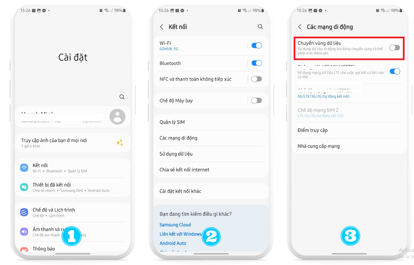 Hướng dẫn bật dữ liệu di động trên Android